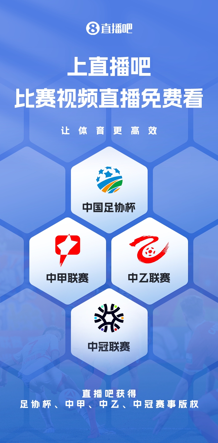官宣！直播吧獲足協(xié)杯、中甲、中乙、中冠賽事版權(quán)，免費(fèi)視頻直播