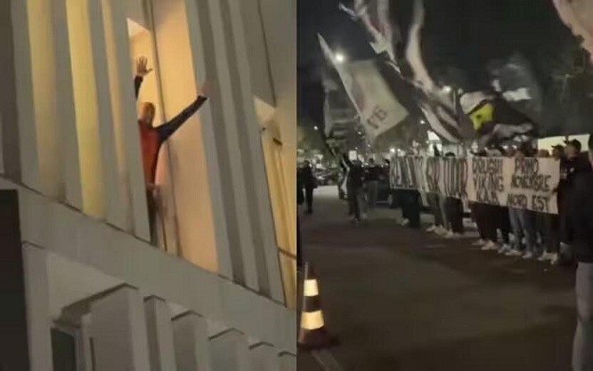 都體：尤文球迷來(lái)到酒店外支持新主帥，圖多爾向球迷們揮手致意